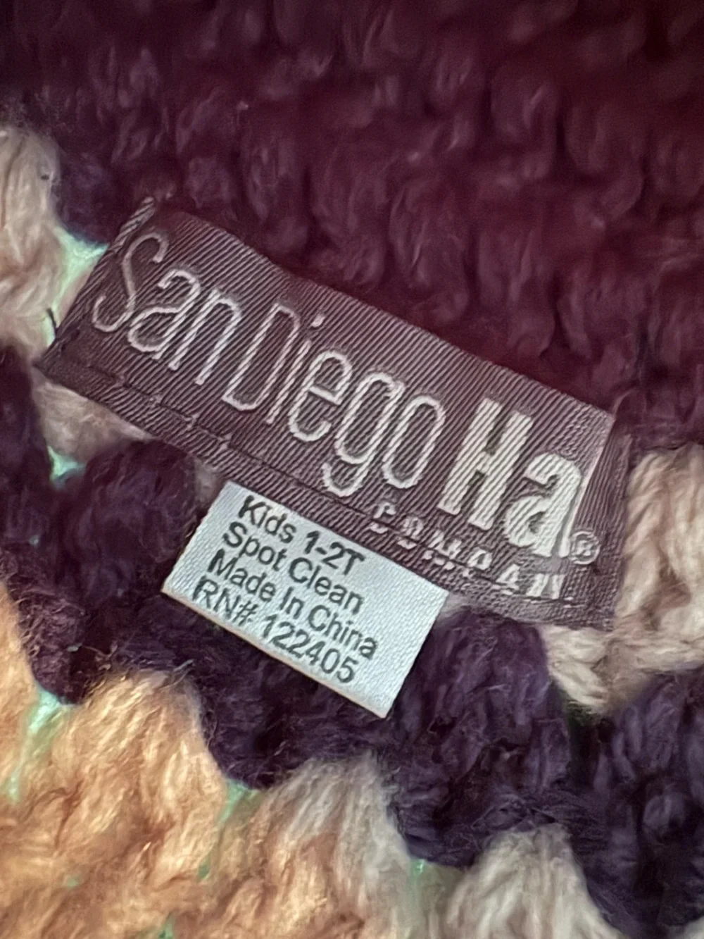 San Diego Hat Co Crochet Beanie with Brown Knit Face Cover